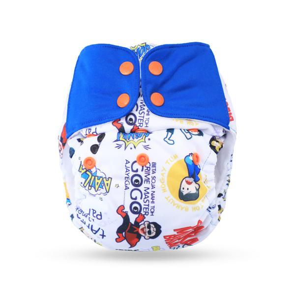 All-in-One Reusable Cloth Diaper with 2 Organic Cotton Dry Feel Soakers [Day & Night Use] - Very Filmy
