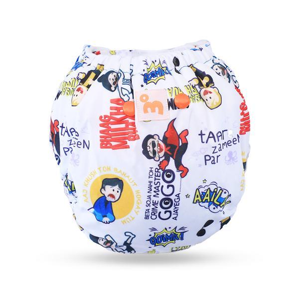 All-in-One Reusable Cloth Diaper with 2 Organic Cotton Dry Feel Soakers [Day & Night Use] - Very Filmy