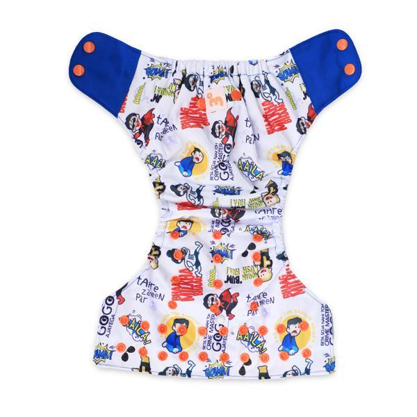 All-in-One Reusable Cloth Diaper with 2 Organic Cotton Dry Feel Soakers [Day & Night Use] - Very Filmy