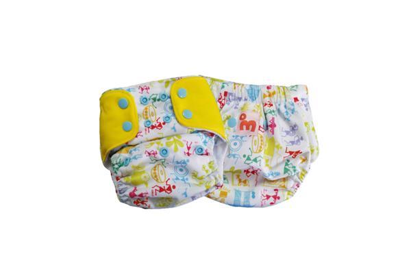 All-in-OneReusable Cloth Diaper with 2 Organic Cotton Dry Feel Soakers [Day & Night Use] - Warli Art