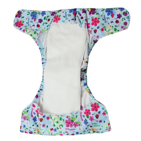 All-in-OneReusable Cloth Diaper with 2 Organic Cotton Dry Feel Soakers [Day & Night Use] - Periwinkle