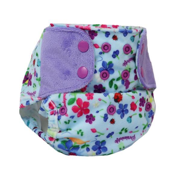 All-in-OneReusable Cloth Diaper with 2 Organic Cotton Dry Feel Soakers [Day & Night Use] - Periwinkle