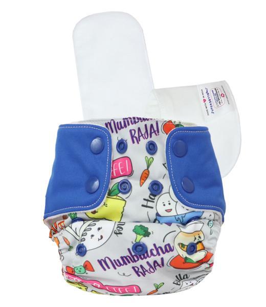 All-in-OneReusable Cloth Diaper with 2 Organic Cotton Dry Feel Soakers [Day & Night Use] - Wandering Foodie