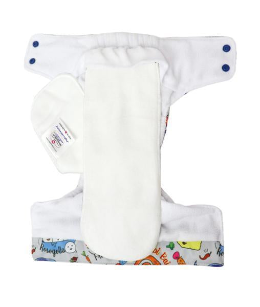 All-in-OneReusable Cloth Diaper with 2 Organic Cotton Dry Feel Soakers [Day & Night Use] - Wandering Foodie