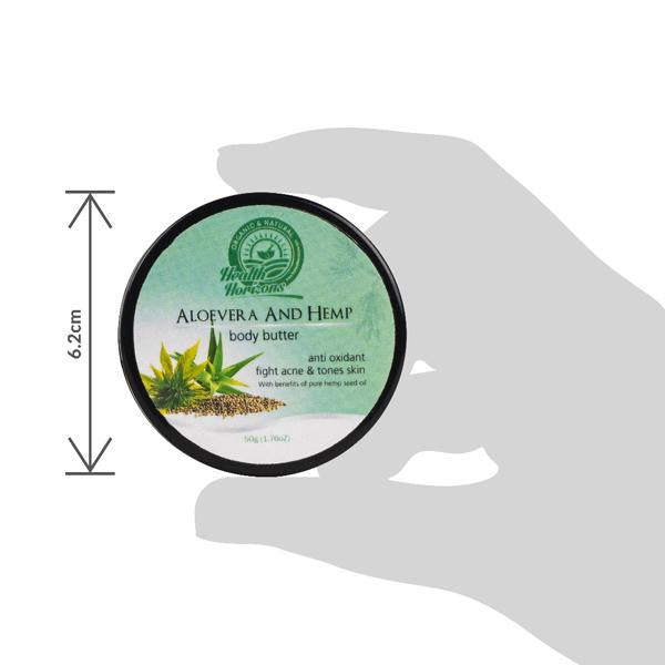 Natural Aloe Vera and Hemp Body Butter Cream, 50g