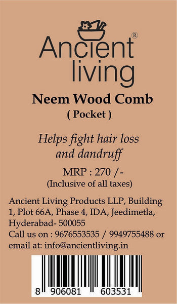 Ancient Living Neem Wood Pocket Comb