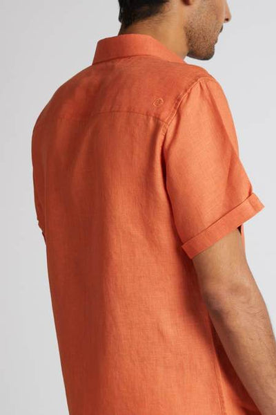 Men's Natural Hemp Arrow Resort Half-Sleeved Shirt - Orange