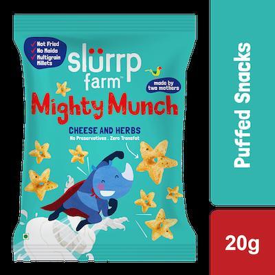 Assorted Mighty Puffs Combo Pack | Choco Ragi, Cheese and Herbs, Tangy Tomato | Healthy Snack for Kids (Pack of 6), 120g