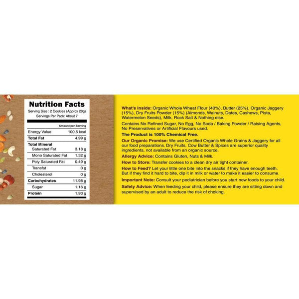 Dry Fruit & Multigrain Millet Jaggery Cookies (Pack of 2), 500g