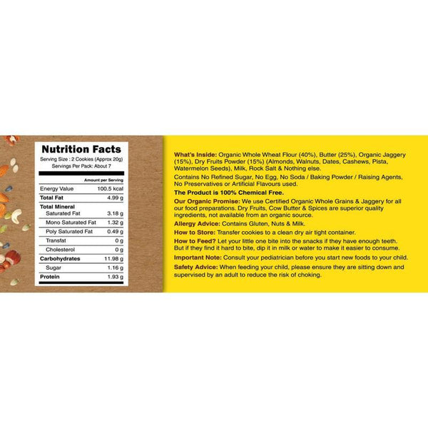 Ragi, Dry Fruit, Millet & Chocolate Jaggery Cookies (Pack of 4), 500g