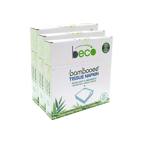 Eco-Friendly Bamboo Serving Napkins - 2 Ply, 25 Pcs