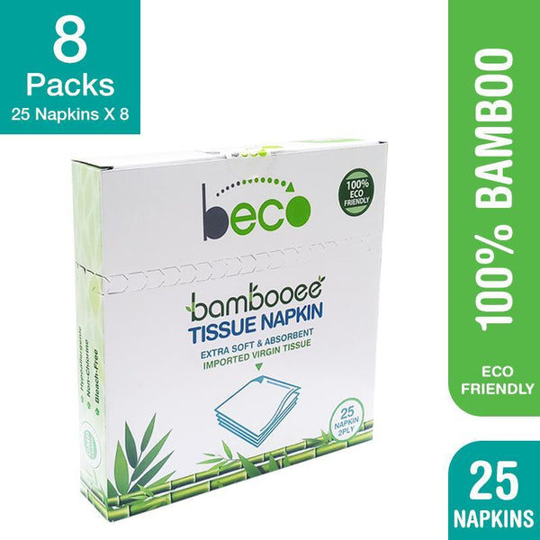 Eco-Friendly Bamboo Serving Napkins - 2 Ply, 25 Pcs