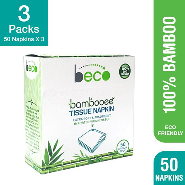 Eco-Friendly Bamboo Serving Napkins - 2 Ply, 50 Pcs