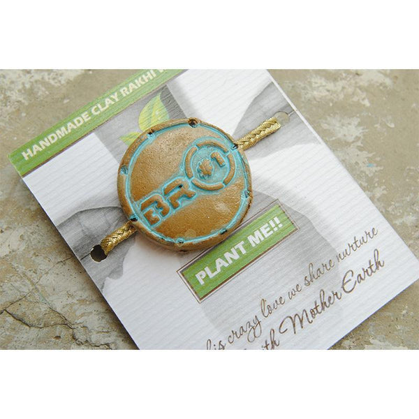 Plantable Clay and Seed Rakhi - BRO#1