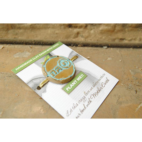 Plantable Clay and Seed Rakhi - BRO#1