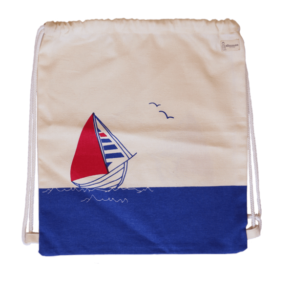 Treasure Trove Canvas Drawstring Toy Bag for Toddlers (Boat)