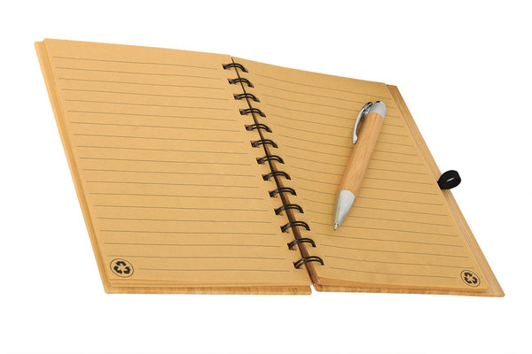 Natural Bamboo Notepad with Pen (75 pages)