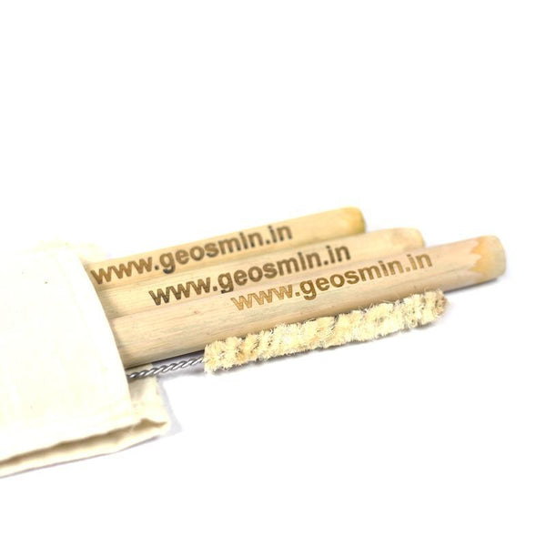Bamboo Drinking Straw Travel Kit (3 Straws + 1 Cleaner + 1 Cora Pouch)