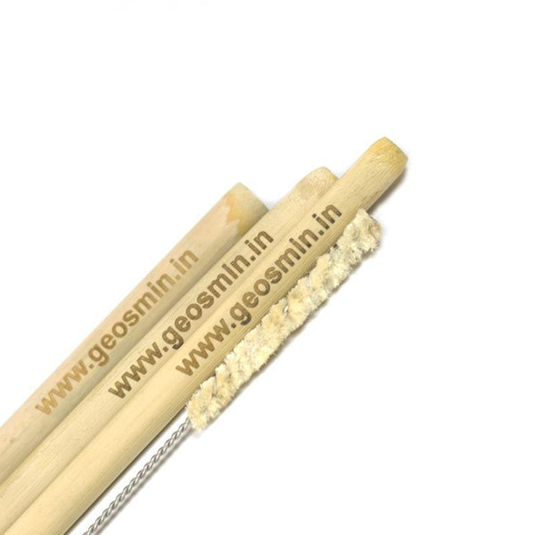 Bamboo Drinking Straw Travel Kit (3 Straws + 1 Cleaner + 1 Cora Pouch)