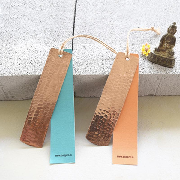 Beaten Copper Bookmarks Handcrafted by Traditional Artisans (Set of 2)