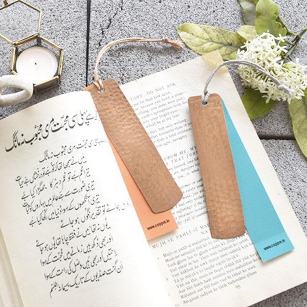 Beaten Copper Bookmarks Handcrafted by Traditional Artisans (Set of 2)