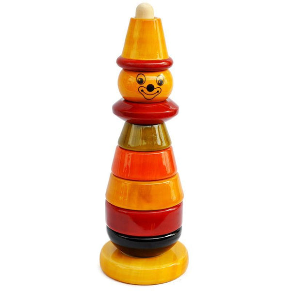 Bibbo the Clown - Hand-Crafted Wooden Stacker Toy