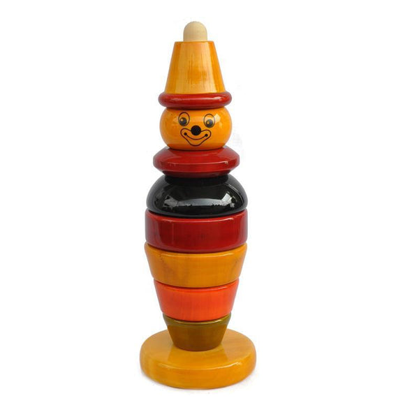 Bibbo the Clown - Hand-Crafted Wooden Stacker Toy