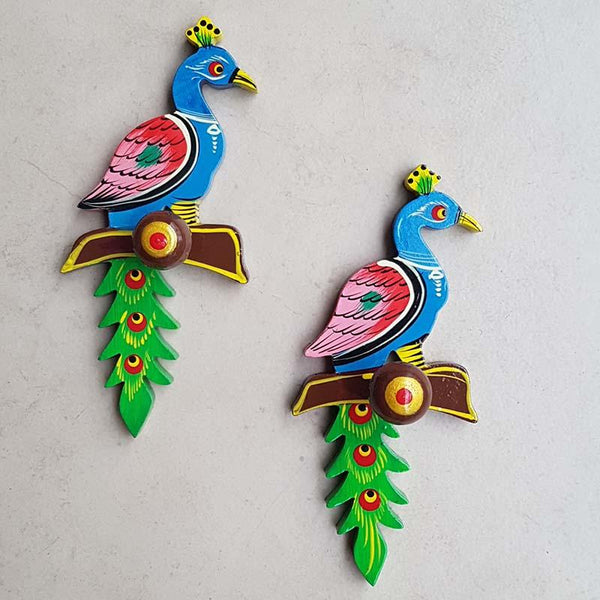 Bird Hooks in Handcarved Banarasi Woodwork (Set of 2)
