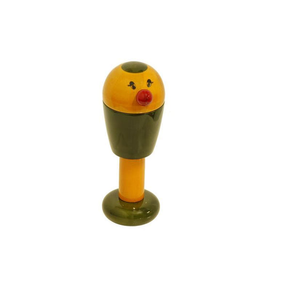 Hand-Crafted Wooden Birdie Rattle Toy (Green)