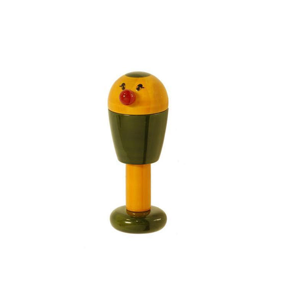 Hand-Crafted Wooden Birdie Rattle Toy (Green)