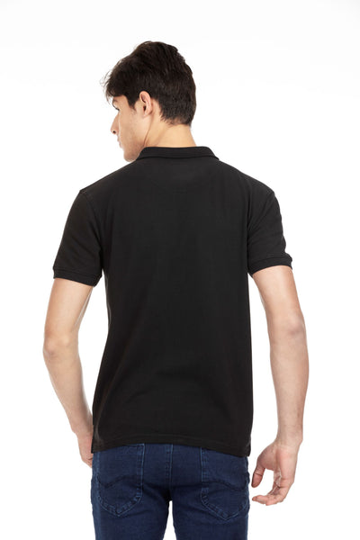 100% Organic Cotton Polo Neck T-shirt (Passion Black)