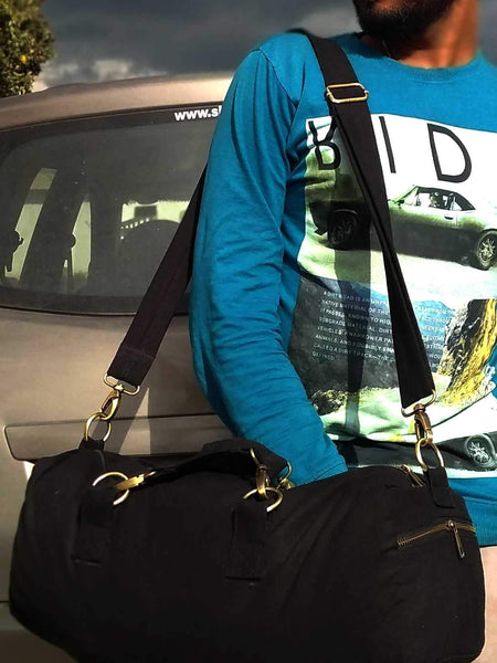 Black Canvas Duffel Bag