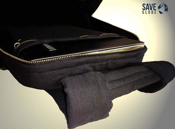 Black Canvas Laptop Bag