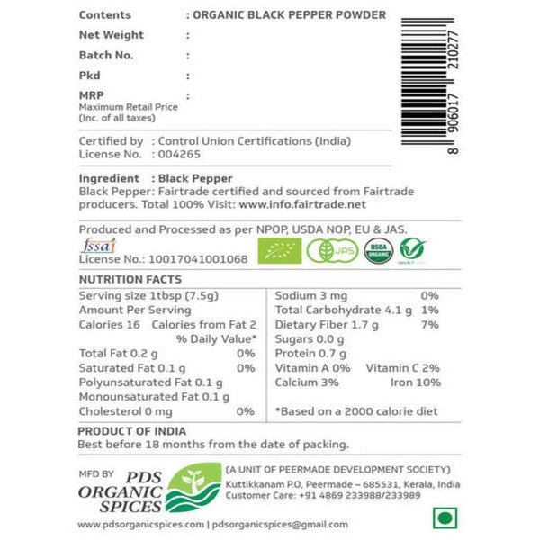 Black Pepper Powder Pouch (Pack of 2), 100g