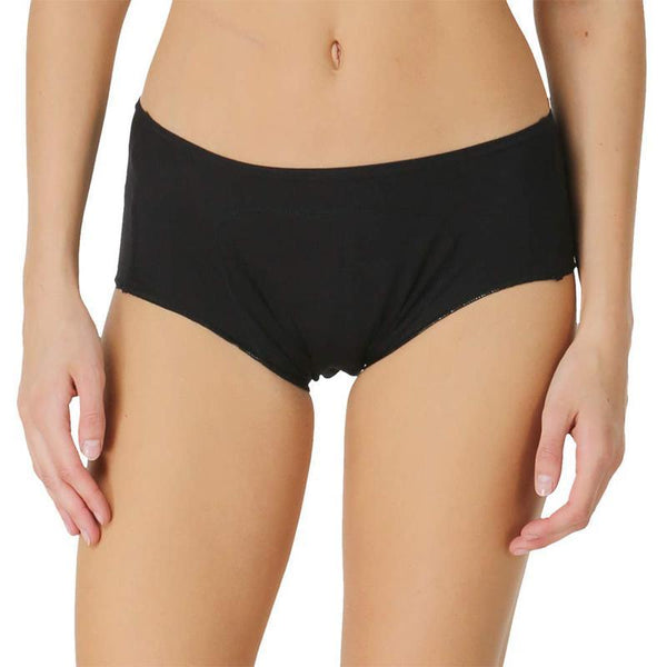 Women's Boxer-Fit Period Panty for Heavy Flow (Black)