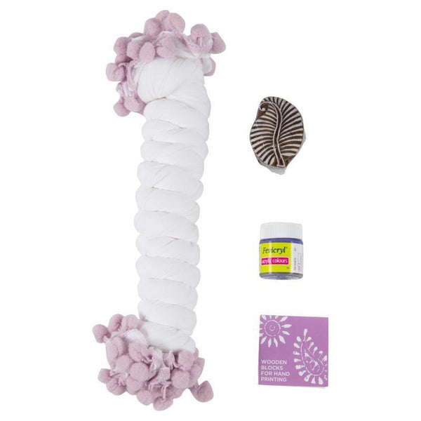 Block Print Your Own Dupatta Kit - Lavender leaf