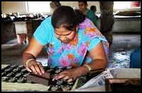 Block Printed Crossbody Sling Bag - Indigo and Red Handcrafted by Underprivileged Women Artisans from Bhopal