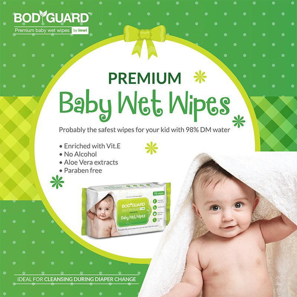 Premium Paraben-Free Wet Wipes with Aloe Vera for Babies - 72 Wipes