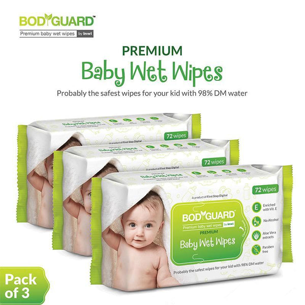 Premium Paraben-Free Wet Wipes with Aloe Vera for Babies - 72 Wipes