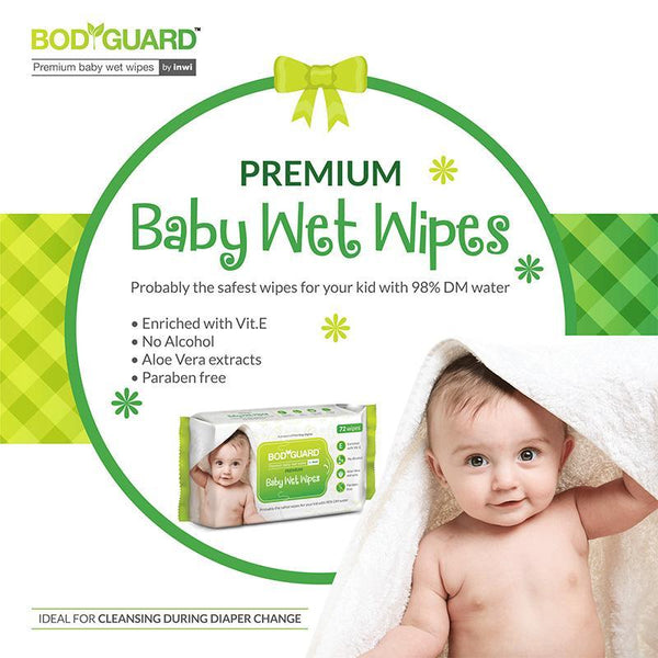Premium Paraben-Free Wet Wipes with Aloe Vera for Babies - 72 Wipes