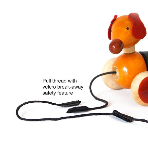 Wagging Tail Puppy - Hand-Crafted Wooden Toy (Red)