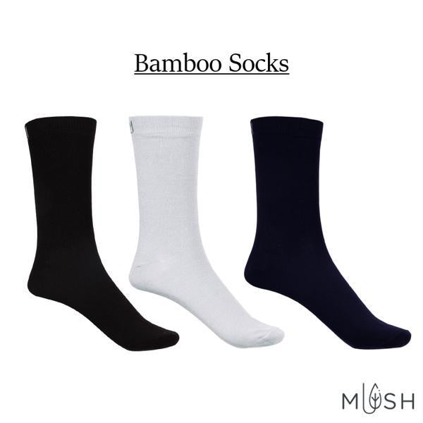Breathable, Anti-Odour and Anti-Microbial Bamboo Formal Socks - Pack of 3 Pairs - Assorted Colours