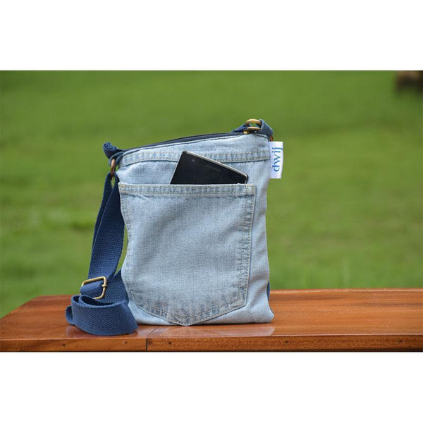 Brisk Bag made with Upcycled jeans