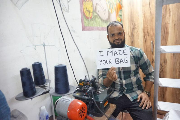 Brisk Bag made with Upcycled jeans