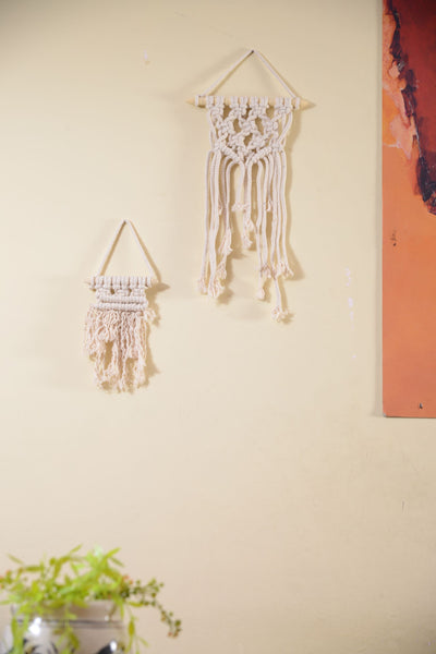 Gemini Macrame Wall Hanging Handmade by Women Artisans (Set of 2)