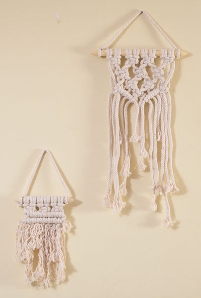 Gemini Macrame Wall Hanging Handmade by Women Artisans (Set of 2)