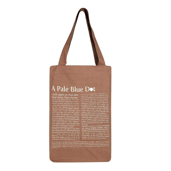 Eco-friendly Cotton Tote Bag - Pale Blue Dot (Brown)
