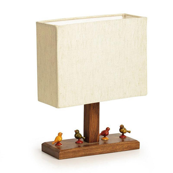 Handcarved Parrot Table Lamp in Sheesham Wood