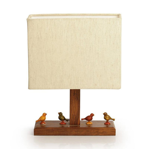 Handcarved Parrot Table Lamp in Sheesham Wood