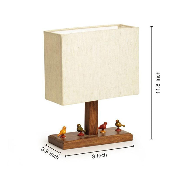 Handcarved Parrot Table Lamp in Sheesham Wood